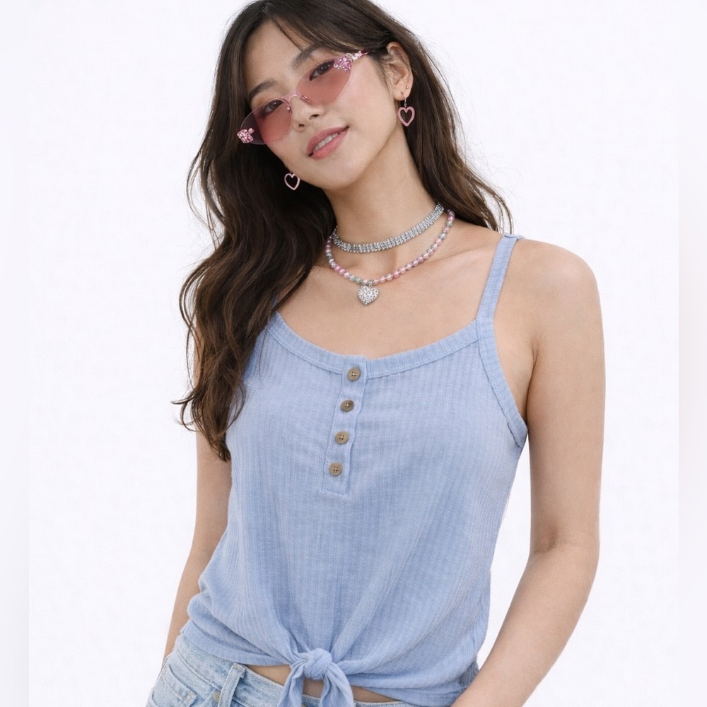 Hippie Rose Light Blue Tank top. NWT
